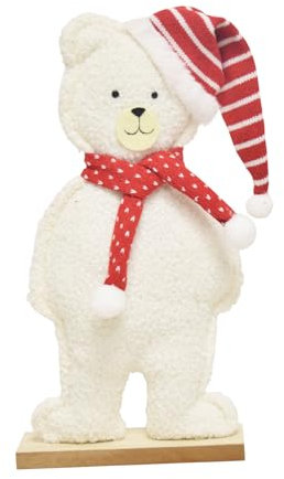 CONCORD HOME & INTERIOR Aufsteller Bär mit Zipfelmütze | Zierfigur Figur Teddybär | 40 cm | Weihnachtsbär