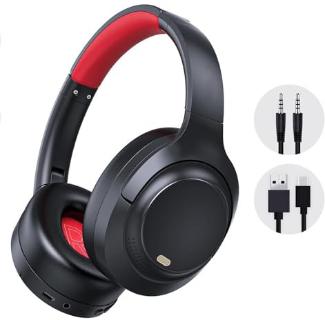 OBEST Auriculares Inalámbricos Bluetooth 5.3 Cascos, Cancelación de Ruido Activa Híbrida, Hi-Fi Sonido, 30H Tiempo Reproducción en Modo ANC, Cómodos Over-Ear Auriculares para Viajes/Casa/Oficina