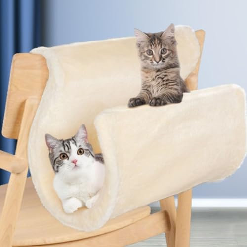 HpLive Lit pour chat - Chauffage - Hamac - Radiateur - Lit en peluche - Chaud et douillet - Radiateur - Beige - 48 x 44 x 20 cm - Pour petits chiens et chats