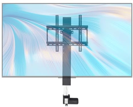 TV Lift Elektrisch mit Fernbedienung, Elektrisch Höhenverstellbarer Flachbildschirme TV Lift Halterung für 26-57 Fernseher Motorisierte TV Hebehalterung Standfuß
