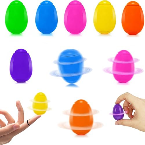 24 Stück Plastik Eier Ostern Spinner Fingerspitzen Spielzeug, Mini Eier Bälle Fidget Drehbare Stressbälle Spiel, Eier Ostern Deko, Ostereier Kunststoff, Ostereierdekoration
