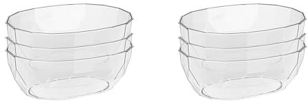 ISKDJBJG Juego 6 Tazones de Plástico para Servir, Tazones Transparentes para Mezclar, Tazones de Plástico para Ensaladas, Refrigerios de Fiesta, Palomitas de Maíz, Patatas Fritas y Salsas