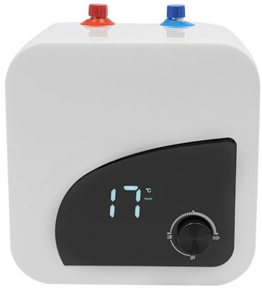 Elektrischer Tank-Warmwasserbereiter, 8 Liter 1,5 kW unter der Spüle Mini Warmwasserbereiter mit digitale Display 30-65℃ für Küche oder Waschbecken