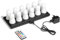 Color & Mood: Set mit 12 LED-Teelichtern RGB + Warmweiß + flackernde Flamme – wiederaufladbar mit Fernbedienung – Magnetfuß