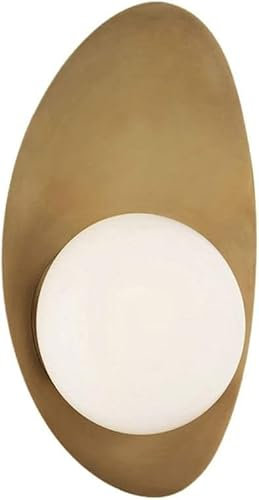 Genérico - Lámpara de pared con forma de media luna, cuerpo de metal, pantalla de vidrio, aplique de pared Compatible with ., lámpara de noche, accesorio de iluminación dorado, Araña de techo