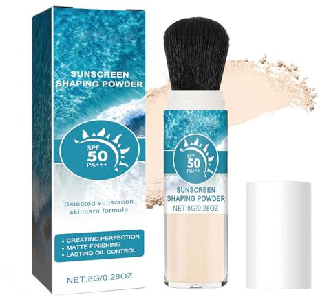 SHEBEEDO Brush-On SPF 50 Mineral Sunscreen Powder, Face & Scalp, Oil Control, Matte Finish, Setting Powder, Long Lasting, Breathable, All Skin Types