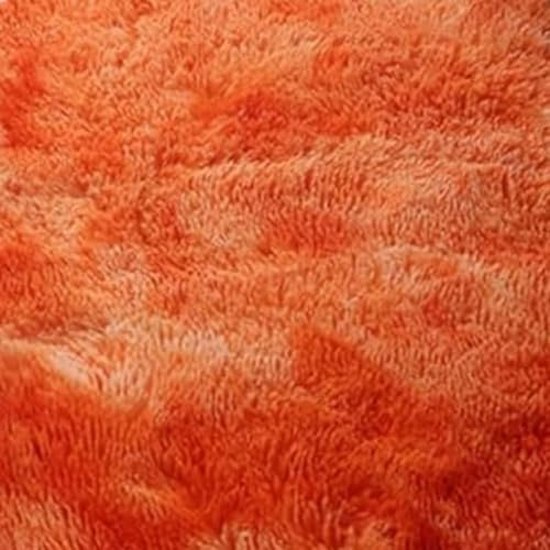 AIMECO Hochflor Teppich Wohnzimmer Carpet Tie-dye orange 120X160cm Anti-Rutsch Extra Große Teppiche Schlafzimmer flauschig Teppiche Matte Teppichen Mädchen Schlafzimmer und Kinderzimmer