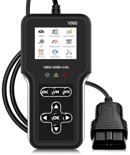 Obd2 Diagnosegerät für Alle Fahrzeuge,KLYNGTSK Diagnosegerät Auto 2.8 Inch Colour Screen for Cars from 1996,Unterstützt Hilfe bei der Fehlersuche,Batteriestarttest, Getriebemoduldiagnose(11 Languages)