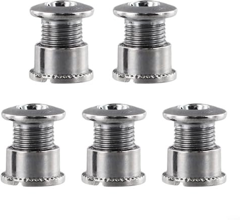 Tornillos para plato de bicicleta de acero inoxidable, incluye 5 piezas (A)