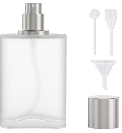 3zorqinron Frosted Glass Perfume Bottles Empty Refillable, 100ml /3.4oz Atomizer Sprayer, Cologne Bottles Empty, With Perfume Dispenser
