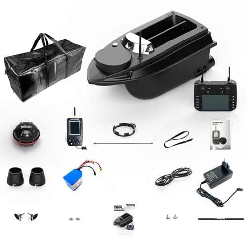 ExploTex V030 12V 2,4G Hochgeschwindigkeits-RC-Köderboot mit GPS-Ortung, Flexibler Köderausbringung Und Hoher Tragkraft, EIN Geschenk für Angelfreunde