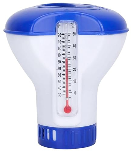 Rachlicy Pool -Chlor -Floater mit Thermometer 5 Zoll Automatisches Chlortabletten -Floater zum schwimmenden Wasser frisch und sauber
