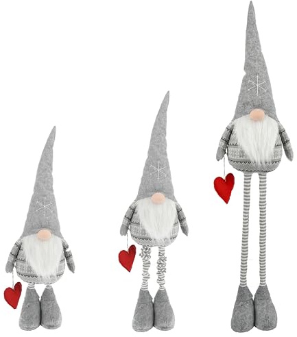 CREOLOGIC XXL Gnome Figure 140 cm · Gnome Telescopic Legs · Christmas Decoration Gnome · Nordic Gnome · Decorative Gnome · Decorative Figures · Christmas Gnome Man · Gnome (Light Grey Man)
