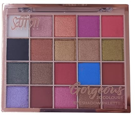 Saffron LONDON 20 Colours Eyeshadow Palette Matte & Shimmer, Pro Nude Makeup Kit with Dual-Ended Applicator, Highly Pigmented Blendable Powder Eye Shadow Palette for Adults, (Pallete Colour 04)