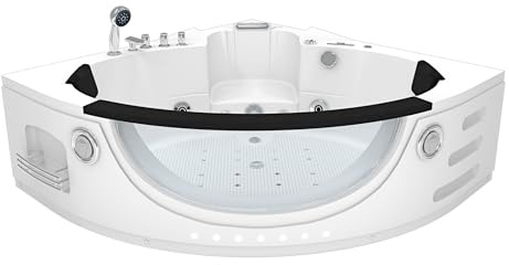 AcquaVapore Whirlpool Pool Badewanne Eckwanne Wanne W06H 152x152cm passive Schlauch-Reinigung
