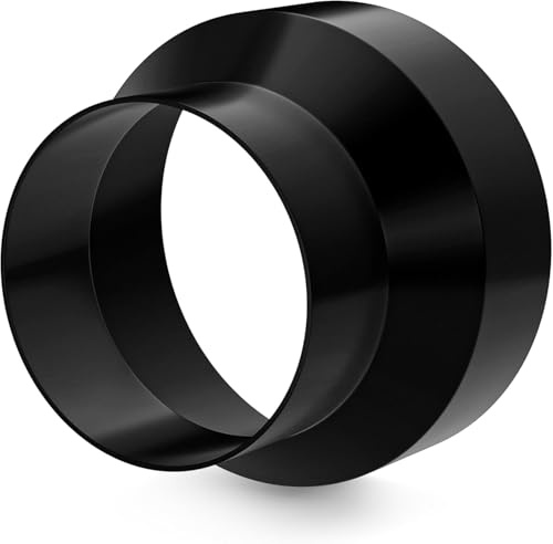 Hon&Guan Runden Rohr Reduzierstück 150mm auf 100mm, Verbstärkt Verzinkter | Stahl Reduzierverbinder Abluftschlauch Adapter für Rohrventilator, Dunstabzugshaube, Bad, Klimaanlagen, Grow-Zelt, Schwarz