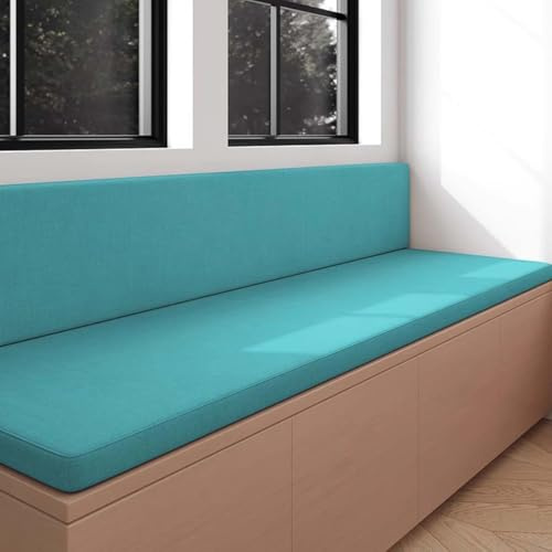 Wasserdichte Gartenbankauflage – bequemes 3-Sitzer-Schaukelkissen, Outdoor-Terrassenstuhl-Kissen, Fenster-Sitzpolster (120 x 40 x 5 cm, Türkis)