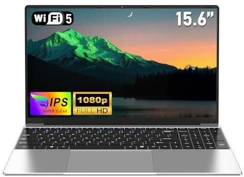 NAIKLULU 15.6 Pouces Ordinateur Pc Portable, M3 6Y30 Processor 2026 RAM 8GB SSD 256GB Laptop Computer, Webcam/Touchpad/5000Mah/USB 3.0/Carte TF
