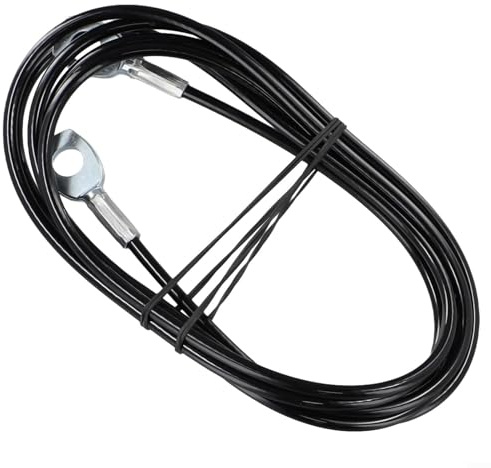 Fune metallica in acciaio per sistemi di sollevamento pesi per macchine fitness, cavo di ricambio rivestito in gomma nera, 1,5 m, 2,5 m, 5 mm di spessore, carico 100 kg, per casa, palestra, fai da te
