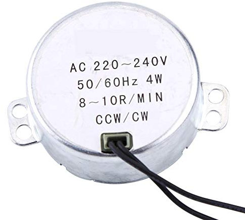 Motore Sincrono, Akozon Motore Elettrico Sincrono AC 220-240V Motoriduttore 4W CW/CCW Scatola Ingranaggi Giradischi(8-10RPM)