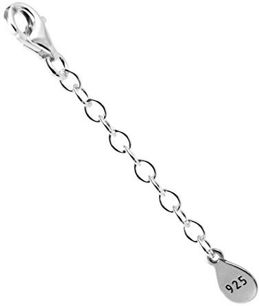 DIY925 Verlängerungskette Silber 925 Sterlingsilber nickelfrei Kettenverlängerung 5cm für Armbänder Halsketten Colliers Fußkettchen Juweliers- Qualität