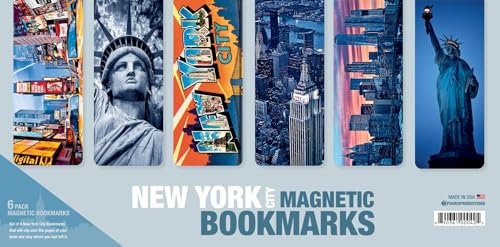 Set mit 6 großen New York Magnet-Lesezeichen mit weicher seidig-glatter Beschichtung. Hergestellt in den USA