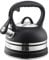 SILBERTHAL Wasserkessel Camping 2,3l – Edelstahl Pfeifkessel mit Hitze Indikator – Wasserkocher für Reisen - Teekessel Schwarz