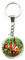 Magnidome Deluxebase Keychains - Perroquet de Porte-clés Breloque en Verre de Cristal. Porte-clés photo d'oiseau tropical en forme de dôme avec une chaîne en acier inoxydable