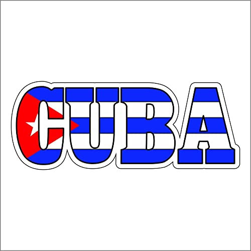 Expelie-Aufkleber, konturiert, Flagge, Cuba, Schriftzug aus PVC, geeignet für Auto, Motorrad