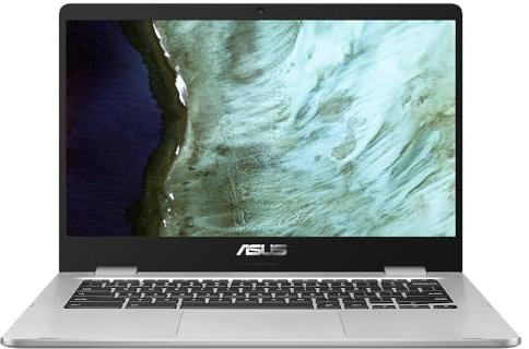 ASUS Notebook Chromebook | Schermo HD Anti-Glare da 14 | Intel Celeron N3350 | 4GB RAM | 64GB eMMC | Intel HD 500 | ChromeOS | Tastiera QWERTZ | Silver