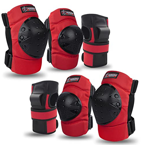 Adult & Kids Knee Pads Elbow Pads Wrist Guards Protective Gear Set for Skateboarding, Skating, Inline Skating, Roller Skating, Scooter, BMX Biking Cycling and Outdoor Extreme Multi-Sports