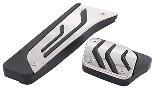 Pedalabdeckung Pedalkappen Pedalsatz Fußpedal Bremspedal Gaspedal Pedale Abdeckung Pedalauflage Edelstahl Automatik Automatikgetriebe für 1er E81 E82 E87 E88 F20 F21 3er E46 E90 X5 F15 F85