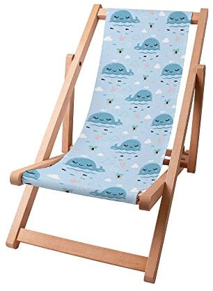DreamRoots Sdraio Pieghevole Bambini 130kg - Sedia Pieghevole - Sdraio Legno Di Faggio - Sediolina Mare Bambini 100% poliestere 220 g/m2