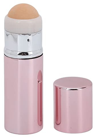 Ölabsorbierender Gesichtsroller mit Deckel, Wiederverwendbarer Oil Control Volcanic Skin Roller für die Hautpflege, Teleskop-Grundierungspinsel mit Weichen Borsten, Tragbares Doppelseitiges(Rosa)