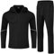 donhobo Herren Jogging Anzug Trainingsanzug Sportanzug Sporthose Gym Tracksuit Atmungsaktiv Sweatshirt Jogginghose Casual Hausanzug, Schwarz, L