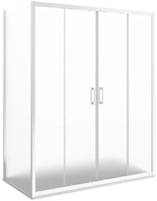 Duschkabine 170 x 100 cm, Höhe 200 cm, 1 festes Kristall + 4 zentrale Kristalle, satiniertes Kristall