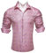 Barry.Wang Men Dress Shirts Paisley Silk Long Sleeve Button Big and Tall Down Shirt Fashion Leisure Wedding Party Prom Pink S-3XL