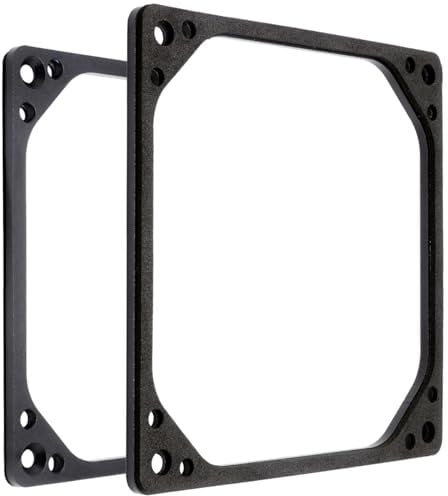 DolDer PC Fan Spacer Adapter Frame Noise Reducing Fan Decoupling Underlay Made of Aluminium for Water Cooling Radiators Housing Fan (12 cm)