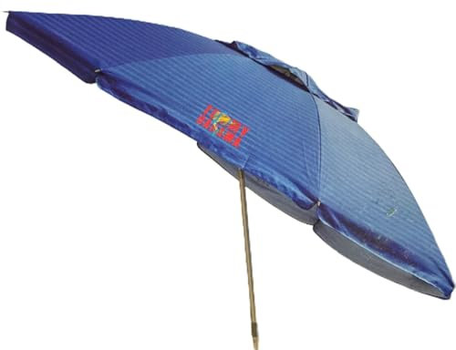 Tommy Bahama - Sombrilla de playa de 8 pies con ventilación de viento y anclaje de arena, color azul intenso