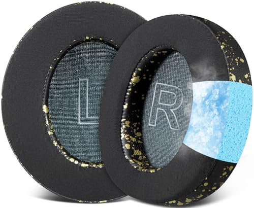 SOULWIT Cooling Gel Earpads Replacement for Anker Soundcore Life Q30/Q35 Headphones, Ear Pads Cushions with Ice Silk Fabric, High-Density Noise Isolation Foam - Black Gold