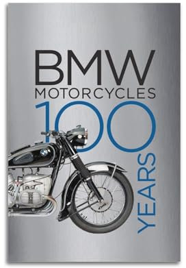 UNSGA Vintage-Poster mit BMW-Motorrädern, 100 Jahre, dekoratives Gemälde, Leinwand, Wandposter und Kunstdruck, moderne Familienschlafzimmer-Dekoration, Poster, 30 x 45 cm