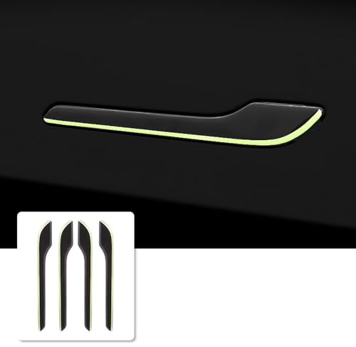NCOUUOCN Compatible with Model Y/3 Tesla Door Handle Luminous Stickers, Scratch Resistant Exterior Modification Accessories (Luminous Stickers)