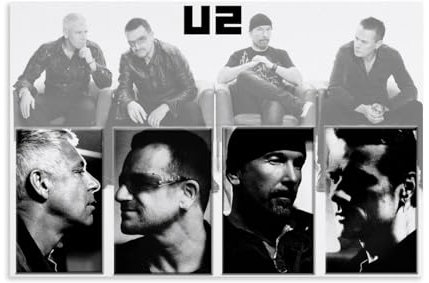 ZAJSGPUR Legendery Bands U2 Members Puzzle Art Poster Dekorative Malerei Leinwand Wandkunst Wohnzimmer Poster Schlafzimmer Malerei 08x12inch(20x30cm)