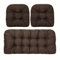 Waterproof 3-Piece Garden Chair Cushions Set - Outdoor Seat & Backrest Pads for Rattan Furniture, Patio Swing & Bench - Weather Resistant Replacement Cushions for Patio Garden Furniture (Coffee)
