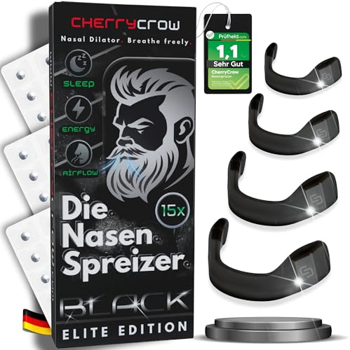 Die Nasenspreizer | (15 Stück) Magnetische Nasenpflaster - Black | Magnetische Nasenpflaster für besseres Atmen & Schlafen - Starter Kit Magnet Strips Nose Dilator