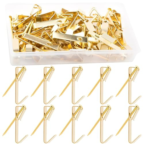 Ganci per Quadri Muro, 50 Pezzi Chiodi Ganci per Quadri Muro, Chiodini per Quadri Muro, per Appendere Foto, Dipinti, Cappelli, Specchi e Altri Oggetti, Ganci Appendi Cartongesso Quadri Ganci