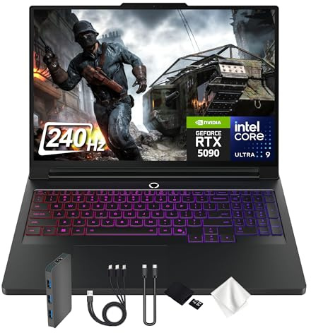 Lenovo Legion Pro 7i 16 WQXGA OLED 240Hz Gaming Laptop, Intel Ultra 9 275HX, GeForce RTX 5090, 64GB DDR5, 3TB Storage(2TB SSD&1TB Docking Station Set), RGB Backlit Keyboard, WiFi 7, Win 11 Pro, Black