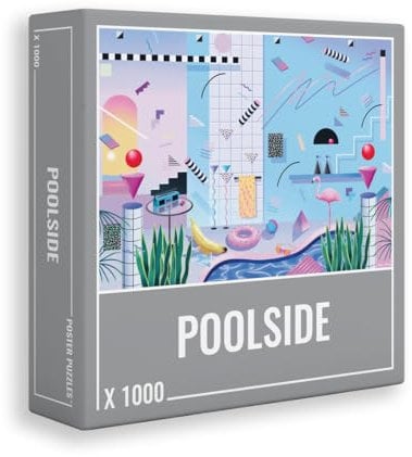 Cloudberries Poolside - Rompecabezas Premium para Adultos con diseño de Piscina Retro y Fresco de los años 80 (1000 Piezas)