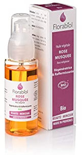 Florabiol - Huile Végétale de Rose Musquée Bio - 50 ml - Puissant Cicatrisant - Anti-Âge Raffermissant et Régénérant - Absorbtion Cutanée Rapide - 100% Pure Et Naturelle - Fabrication Française