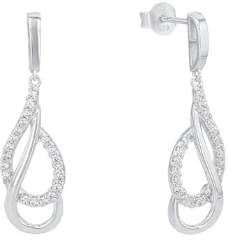 Amor Ohrhänger 925 Sterling Silber Damen Ohrschmuck, mit Zirkonia synth., 2,8 cm, Silber, Kommt in Schmuck Geschenk Box, 2026220